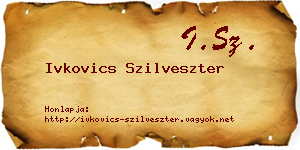 Ivkovics Szilveszter névjegykártya